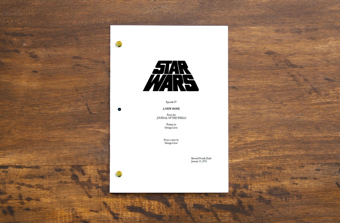Star Wars Episode IV A New Hope Movie Script Complete Screenplay Reprint Gift Unique Original ...