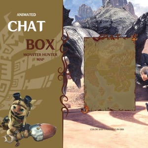 Animierte Stream Chatbox Monster Hunter Map | Chat Box für Twitch, Youtube, Kik & Co. | Vtuber Asset | OBS | Easy to use