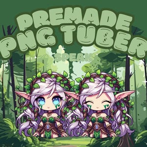 Druid girl - premade chibi png tuber - nightelf, highelf - pngtuber avatar - vtube model - cute model - giftuber image 3