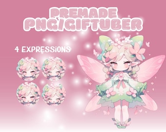 Pastel Fairy Girl PNGtuber - Kawaii Premade Chibi Model - Veadotube Mini Compatible - Vtuber Girl - Fantasy Giftuber
