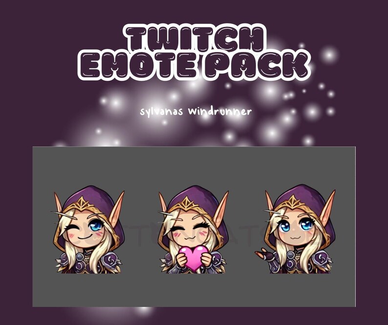 Twitch Emote Pack - Ranger Dark Elf Princess - World of War Inspired ...