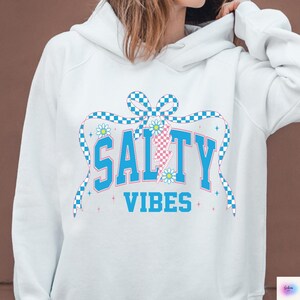 Checkerboard Salty Summer Png, Summer Beach Vibes Png Shirt, Summer Shirt Design, Salty Coquette Summer Bow Shirt, Salty Vibes Png, Png