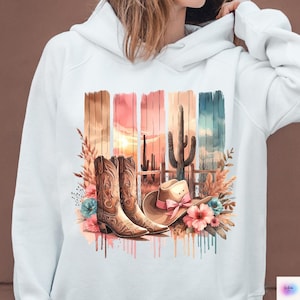 Western Cowgirl Png, Cowboy Country Png, Western Cowgirl Coquette Country Png, Cowboy Boots Png, Sunflower Png, Trendy Western Png