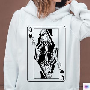 Królowa Kier, Dziewczęcy Prezent, Urocza Karta Do Gry Svg Png, Modny Png, Modna Koszulka, Png, Svg