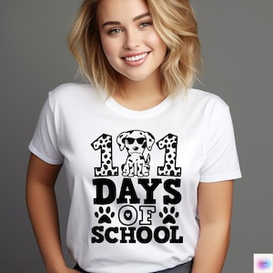 101 Days of School Dalmatian Dog SVG PNG - Kindergarten (Digital Download)