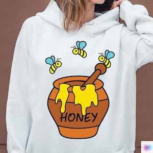 Honig-Topf-Svg-Png, Bienenhonig-Svg-Schnittdatei, Topf mit Hunny-Grafik, süßes Honigglas-Png, Babyparty-Grafik, Honig-Svg, trendiges Png