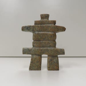 Inukshuk - Handmade original soapstone sculpture by Indigenous Carver Anthony Antoine - 5.5" tall Translates to "in the likeness of a human"