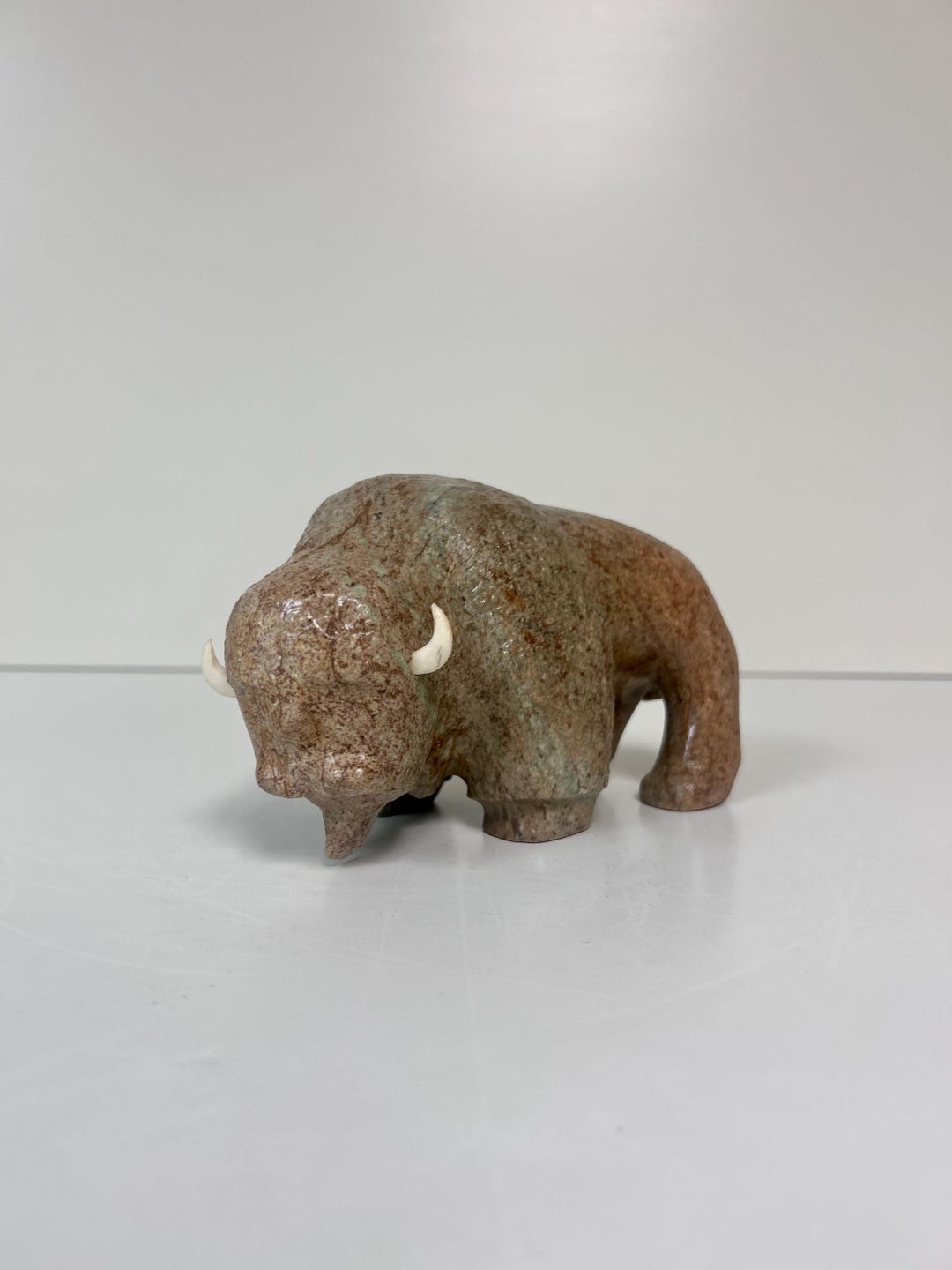 Handmade Soapstone Bison Sculpture: Signed Indigenous Art - Etsy