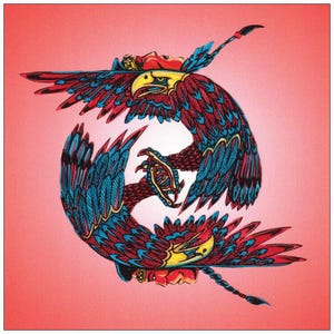 Carte de voeux d'art Red Eagles - carte de voeux de 5 x 5 pouces. uvres d'art originales de l'artiste autochtone métis et illustrateur de l'Alberta Native News Bill Roy
