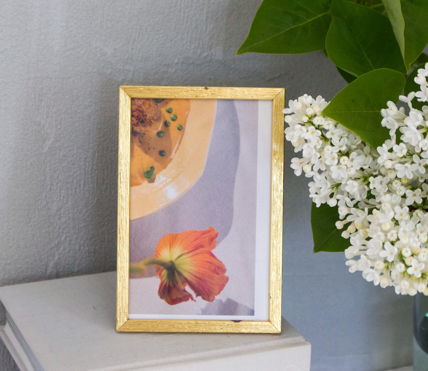 Vintage Scandinavian Brass Photo Frame, Gold DANISH Brass Picture Frame ...