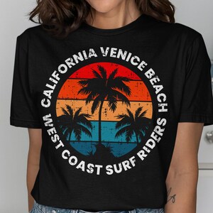 Retro Sunset Palm T-Shirt, Vintage Beach, Tropical Vacation, Summer Vibes, Distressed Palm Tree Graphic T-Shirt, Summer Graphic Shirt