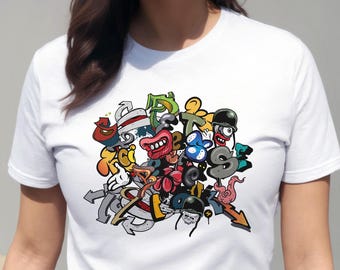 Graffiti Tee, Streetwear Urban Art Shirt, Skull Military Helmet Design