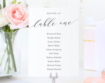Seating Chart Cards, Seating Plan, Seating Signs, Modern Calligraphy | SUITE032