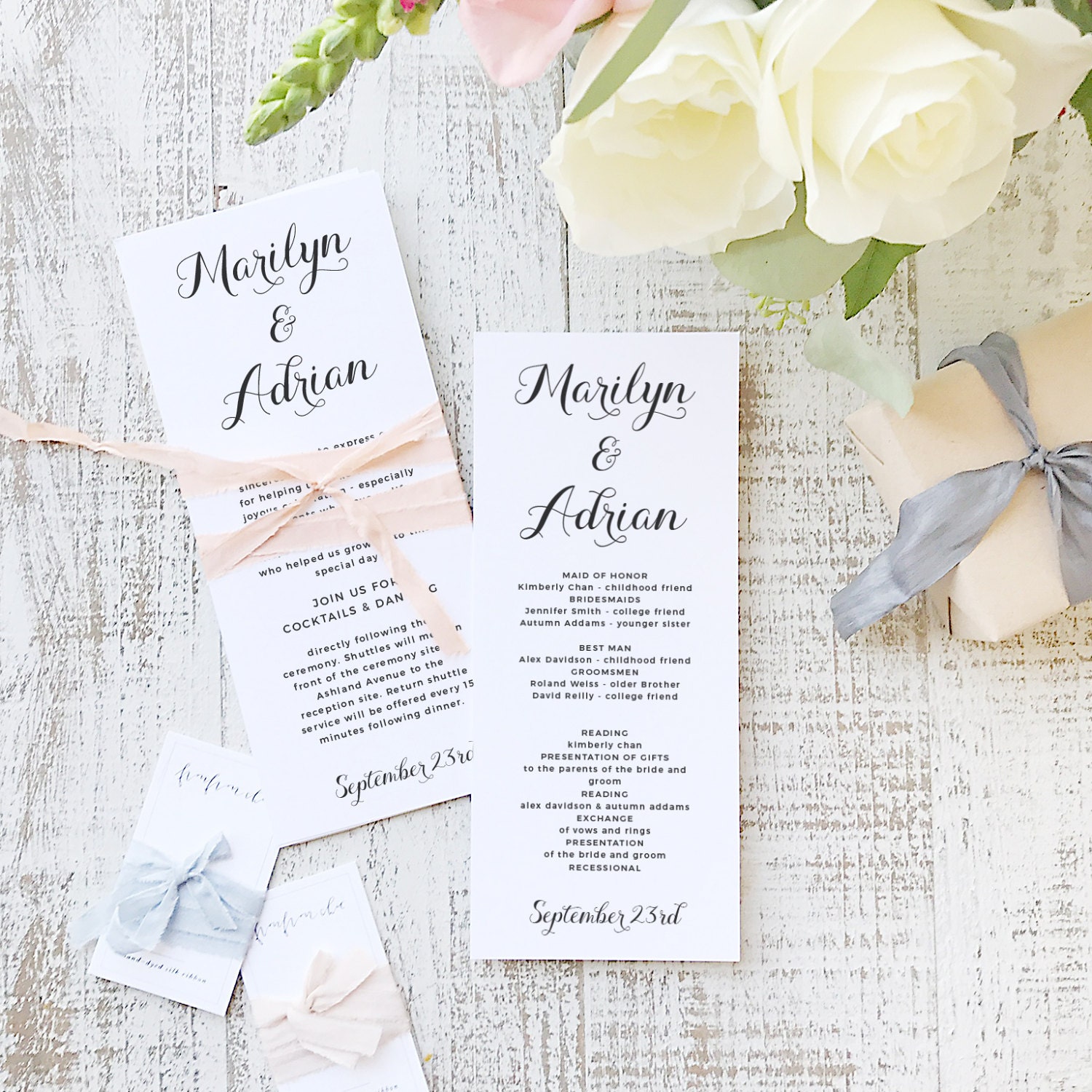 instant printable wedding program template instant download