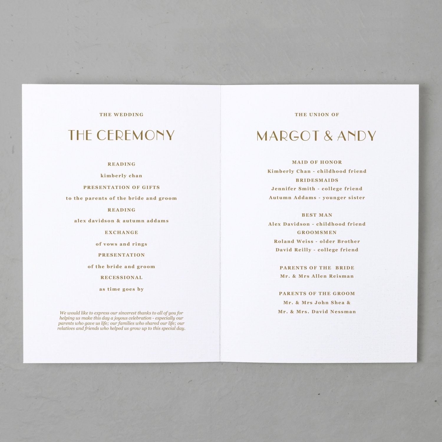 Wedding Program Template Printable Wedding Program Folded Order