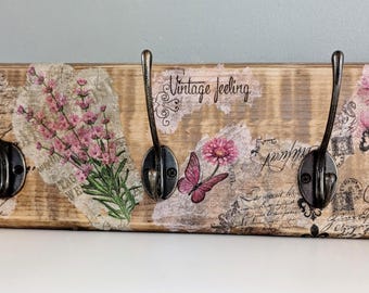 I WAS A FRUIT CRATE - upcycled wooden slat unique pieces, wall coat rack made from old fruit crates