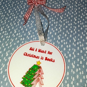 Book Lover Christmas Ornament