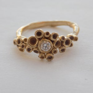 Gold and Diamond handmade engagement ring