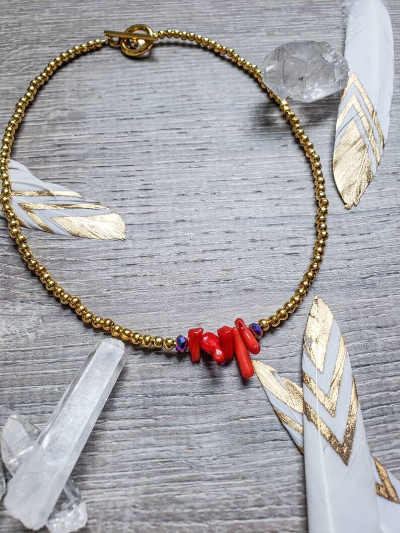 Outer banks style necklace surfer choker coral necklace Etsy