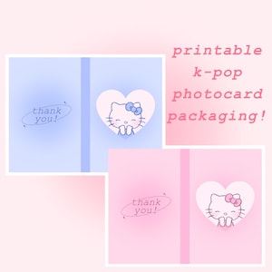 DRUCKBARE ästhetische kpop Fotoverpackung für Handel und Verkauf! | Toploader Kartenschutz | Sofortdownload | süße Fotokartonverpackung