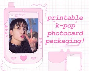 PRINTABLE aesthetic kpop photocard packaging for trades and sales! | toploader card protector | instant download | cute photocard packaging