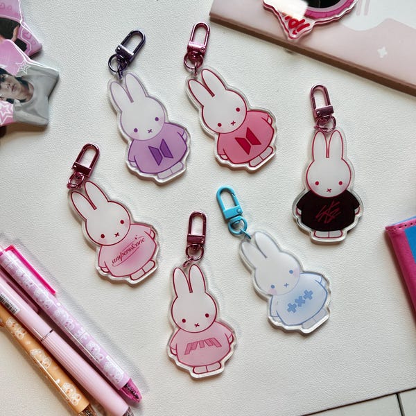 NEW kpop group bunny keychains! | kpop | bag charm | bias keychain |
