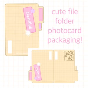 DRUCKBARE ästhetische kpop Fotoverpackung für Handel und Verkauf! | Toploader Kartenschutz | Sofortdownload | süße Fotokartonverpackung