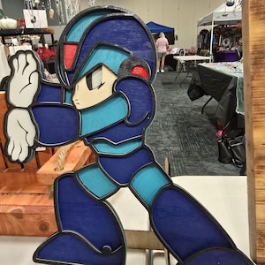 Mega Man, Hadouken, ręcznie robiony, laser, anime, gra, komiks, mega-man, megaman, unikalny, sztuka ścienna, dekoracja, grawerowany laserowo, projekt laserowy