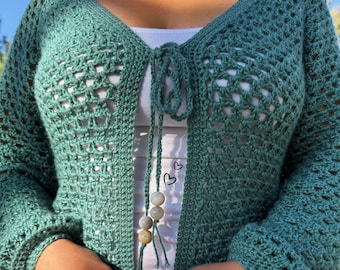 Handmade Crochet Cardigan Cover-Up | Lightweight Boho Crochet Sweater | Beachy Layering Top | Cozy Open Knit Shrug | Dress Up or Down