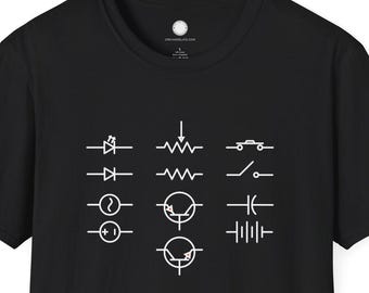 Electronics Symbols Tee | Circuit Components Engineer Humor T-Shirt | Hardware Hacker Geek Gift | Vive La Difference in Component Diversity
