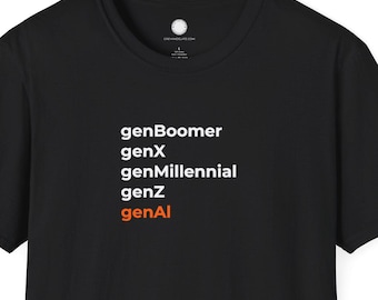GenAI-generatie T-shirt | Tech Humor AI Evolutie | Softwareontwikkelaar Programmeur Cadeau Kunstmatige intelligentie Geek T-shirt