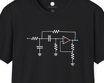 Electronics Engineer Tee | Sallen-Key Bandpass Filter T-Shirt Hand-Drawn | Audio Filter Circuit Maker Gift | Analog Design