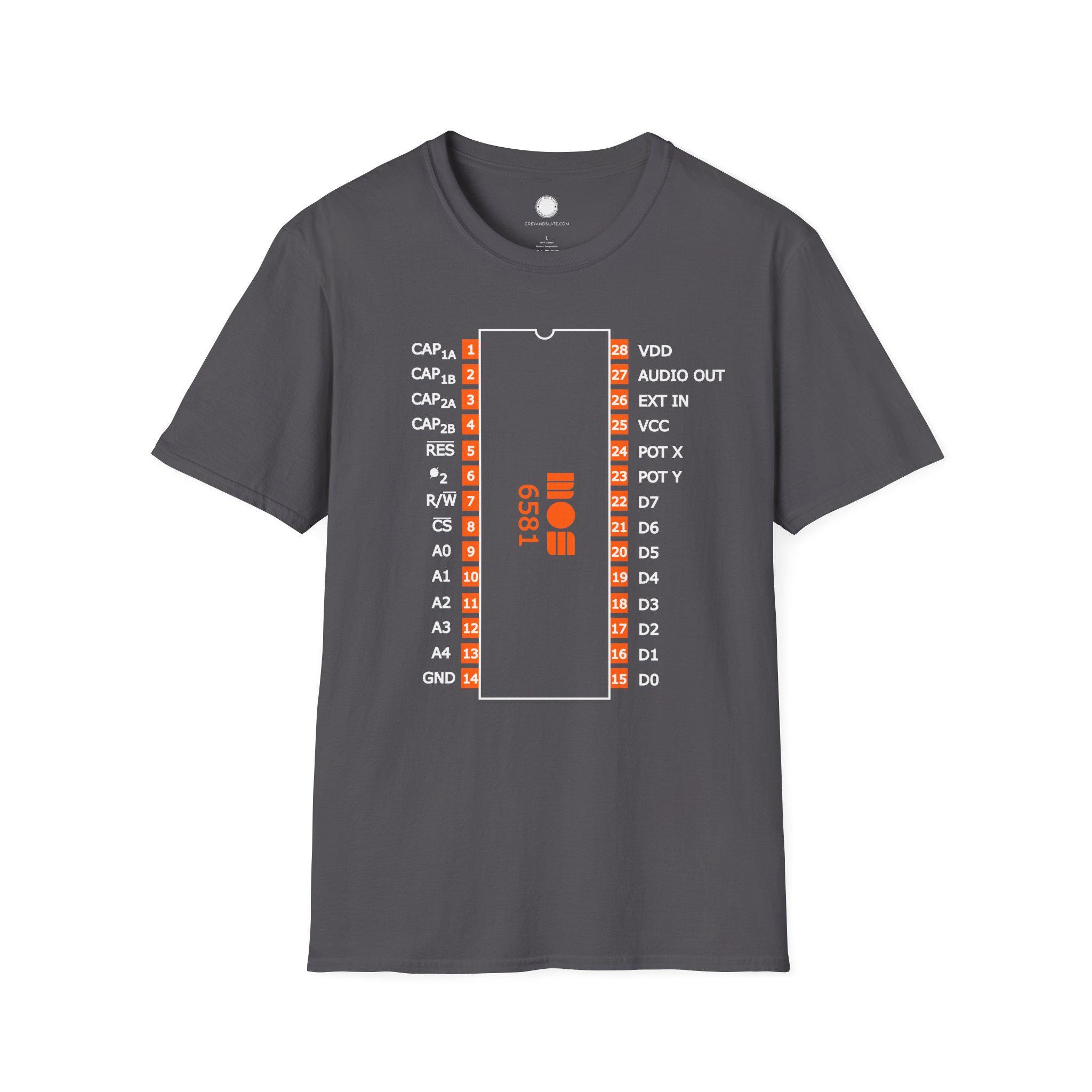 SID Chip Pinout T-shirt | MOS 6581 Circuit Diagram Hardware