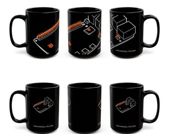 Taza Raspberry Pi 5 / Dibujada a mano / Elige tamaño grande o pequeño por ambos lados / Regalo para creadores, ingenieros, hackers, expertos en Linux