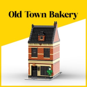 Old Town Bakery – Custom MOC Instructions for Building with LEGO® Bricks. Downloadable digital instructions in PDF format