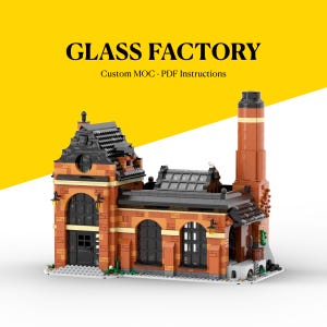 Factory Building Instructions PDF | Industrial Glass Factory MOC | Brick-Built Historic Model for Display