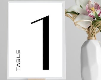 Modern Print yourself wedding, party table numbers 1-12
