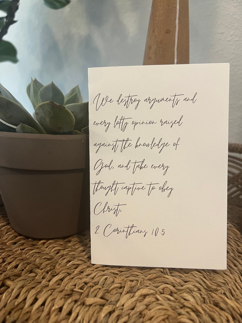 Simple Minimalist Scripture Greeting Encouragement Card 2 Corinthians ...