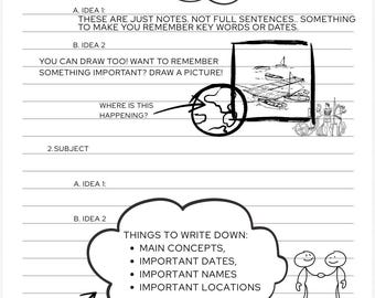 Student Notetaking example/instruction sheet