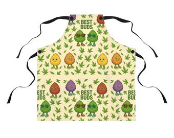 Fun Cannabis Apron, Best Buds Weed-Themed Apron for Canna Lovers