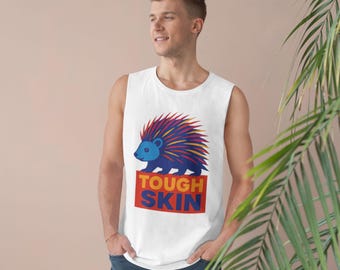 Porcupine Graphic Tank Top: Funny Pun Sleeveless Shirt