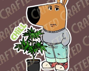 Chill Guy with Plant PNG File