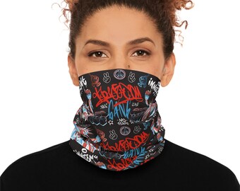 Freedom Gang Graffiti Lightweight Neck Gaiter - Street Art Urban Protest Face Cover
