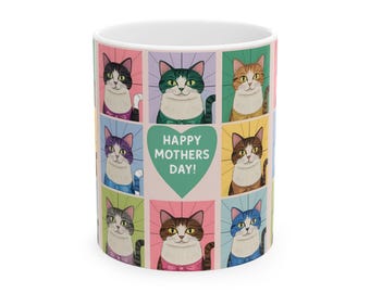Ceramic Mug - Cute Cat Mom Coffee Mug, Perfect Mother's Day Gift, Unique Pet Lover Mug, Cat Lover Gift