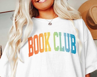 T-shirt Rainbow Book Club, shirt Book Lover, T-shirt vintage boek, cadeau voor boekenlezer, T-shirt retro boeken, shirt boekenwurm leuk boek cadeau