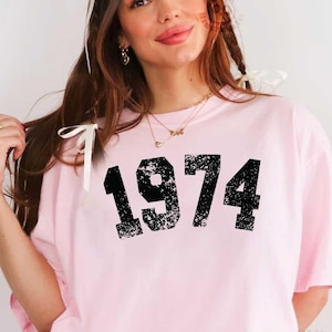 Camiseta vintage de 51 cumpleaños, camiseta de 1974, regalo de 51 cumpleaños, regalo de cumpleaños para mujeres, camiseta desgastada de 1974, camiseta de cumpleaños de 1974 para papá