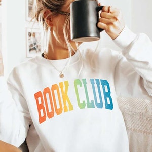 Colorful Book Club Sweatshirt / Vintage Aesthetic Book Club Sweater / Book Lover gift / Minimalist Book Sweatshirt / retro bookish hoodie