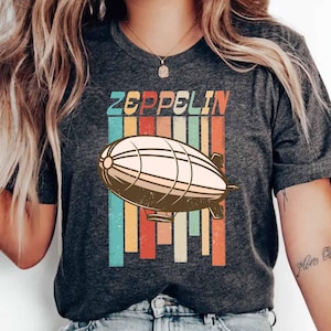 Retro Zeppelin T-Shirt, Vintage 70er 80er Jahre T-Shirt, Luftschiff Tshirt, Zeppelin Luftschiff T-Shirt, Luftfahrt Shirt, lenkbares Luftschiff Shirt, Geschenk für Männer
