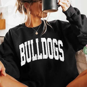 Bulldogs Sweatshirt, Vintage Bulldogs Game Day Hoodie, Bulldog School Spirit Sweatshirt, Tailgate Crewneck, School Mascot, Football Sweater