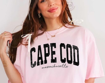 chemise Cape Cod vintage, Cape Cod dans le Massachusetts, chemise de vacances à Cape Cod, chemise d'été, tee-shirt de plage, voyage sur la côte est, chemise de célibataire